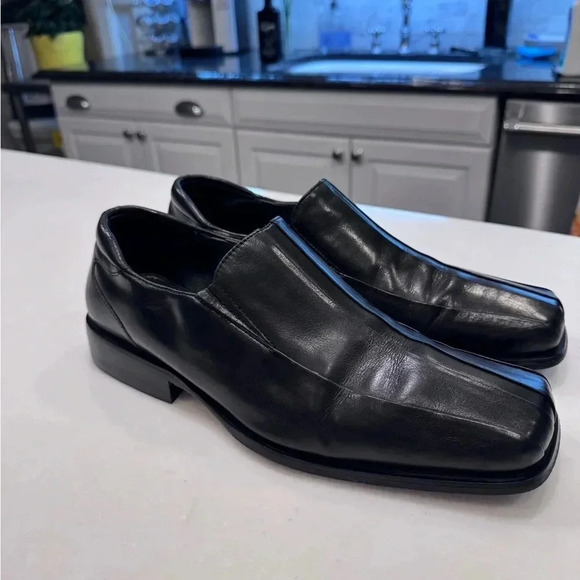 Giorgio Brutini Private Collection Black Leather Slip On Loafers 11 M ITALY - Picture 4 of 14